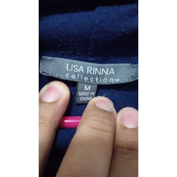 Lisa Rinna Collection Women's Navy Blue Cowl Neck Sweater Size M - Picture 3 of 6